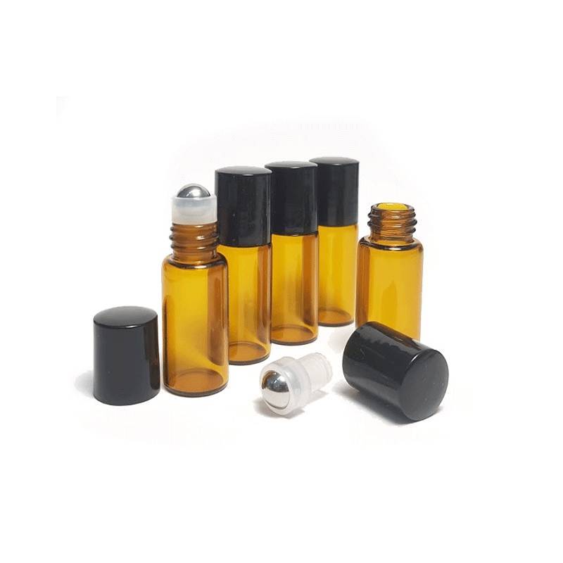 Botella 5 ml - cristal ámbar con tapón incluido