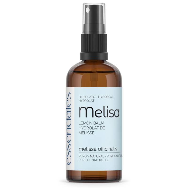 Agua de Melisa o hierba limonera, hidrolato 100% puro y natural, 100 ml.