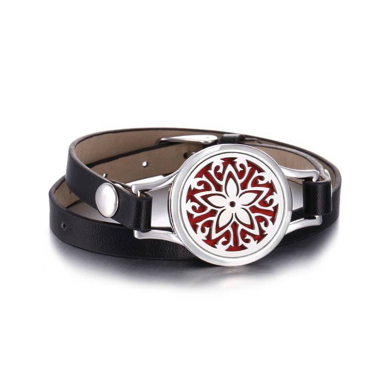 Aromatherapy Locket Bracelet - Jasmine Flower Design - Long strap