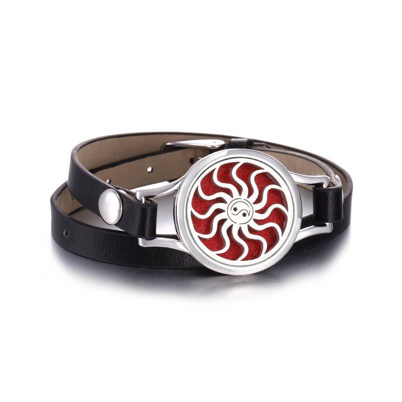 Aromatherapy Locket Bracelet - Yin Yang - Long Strap