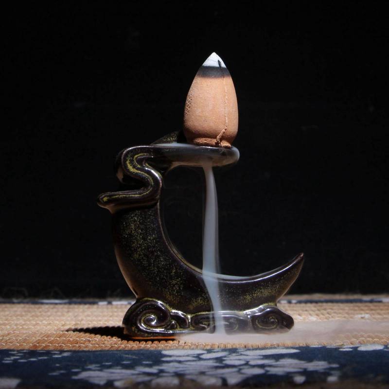 Incense Burner - Moon and Clouds Design