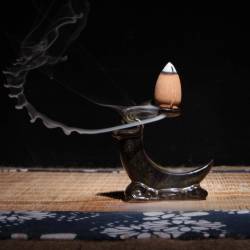 Incense Burner - Moon and Clouds Design