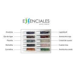 Frascos Roll-On com Pedras de Energia Natural para Óleos Essenciais