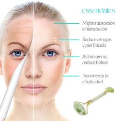 Rolo de jade para massagem facial