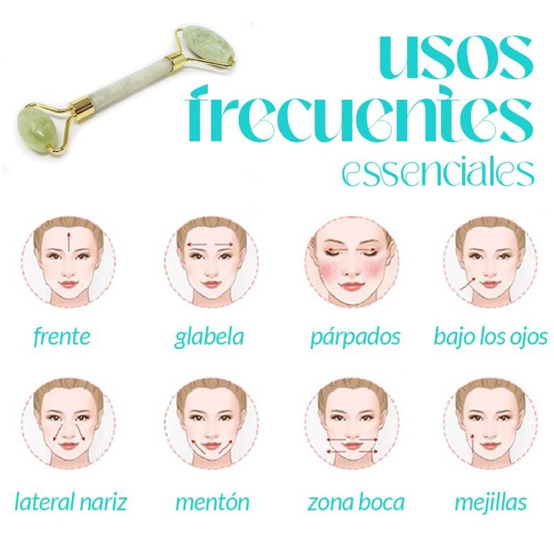 Rolo de jade para massagem facial