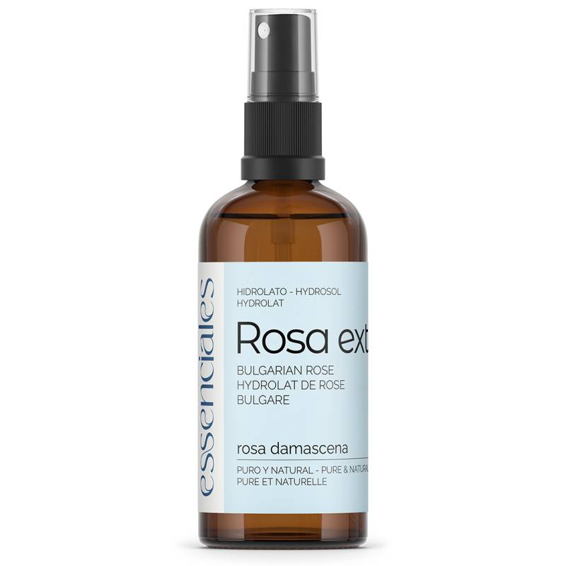 Agua de rosas, auténtico hidrolato de rosas de Bulgaria, 100% puro y natural, 100 ml.