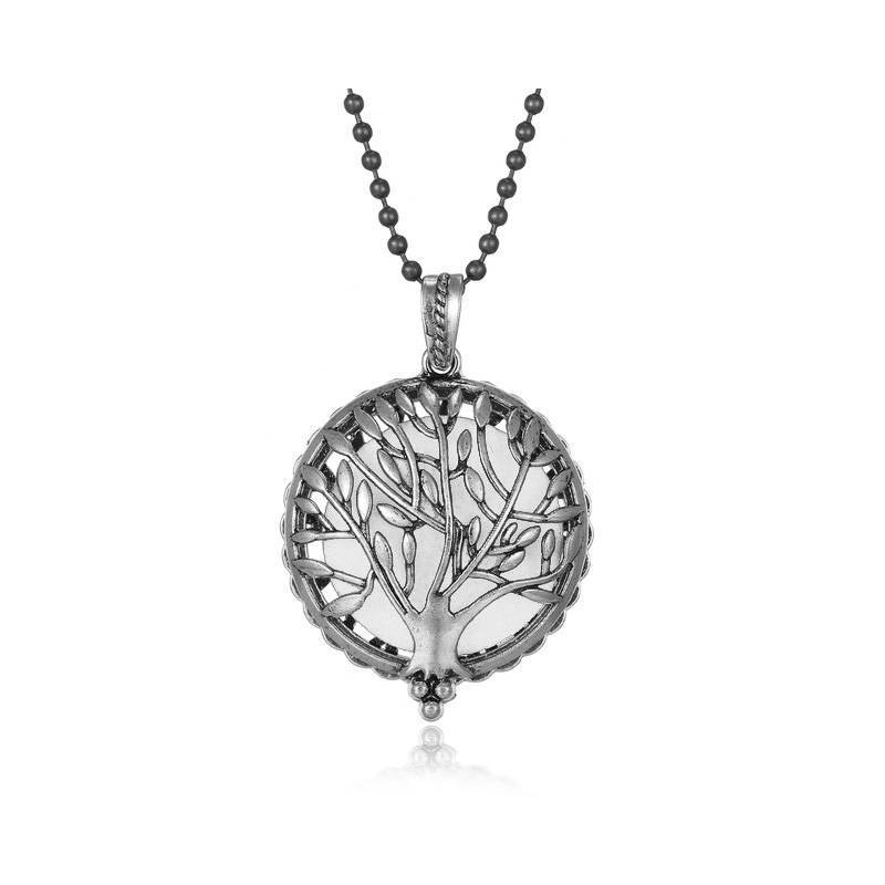 Colar de Aromaterapia - Árvore da Vida prateada