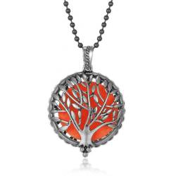 Colar de Aromaterapia - Árvore da Vida prateada