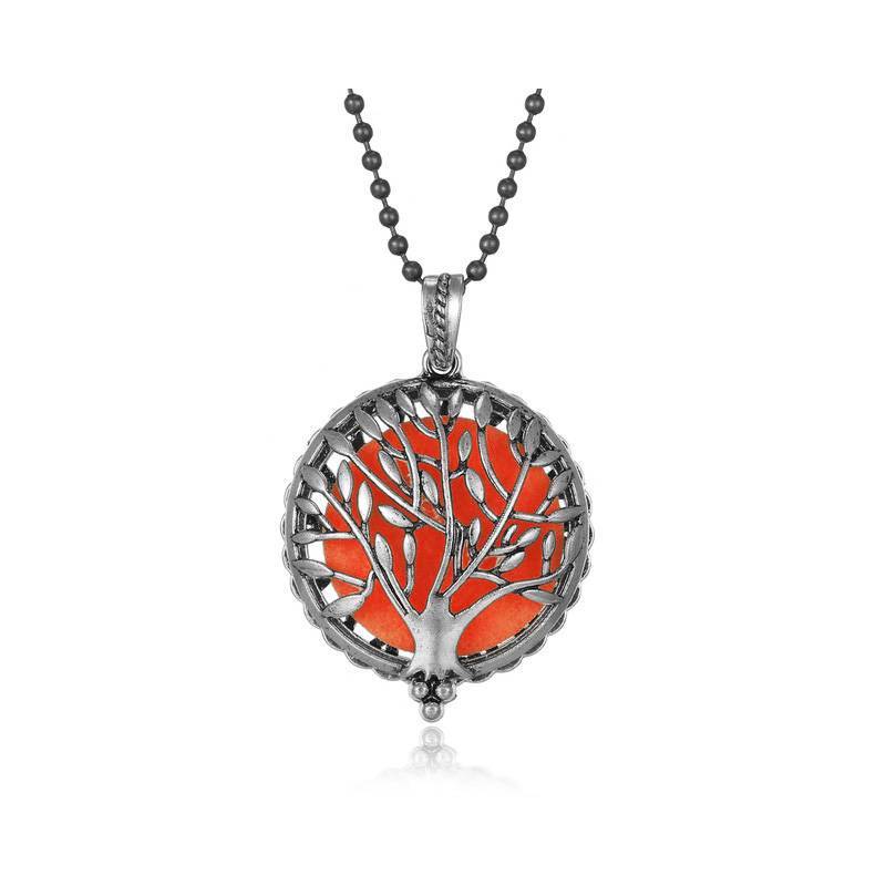Pendentif d'Aromathérapie - Arbre de Vie argenté