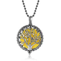 Colar de Aromaterapia - Árvore da Vida prateada