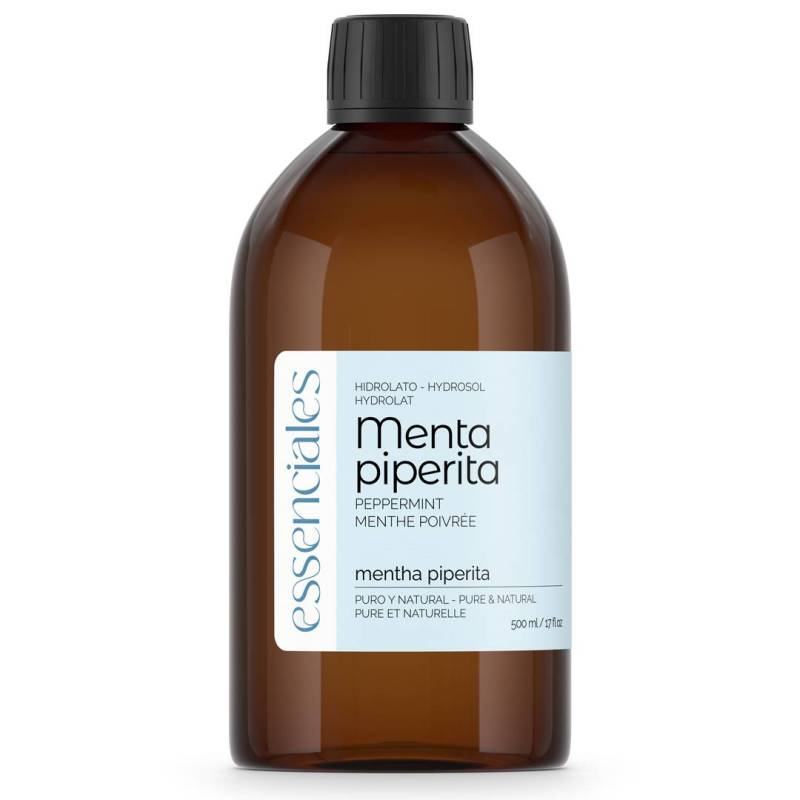 Agua de menta piperita, hidrolato 100% puro y natural, 500 ml.