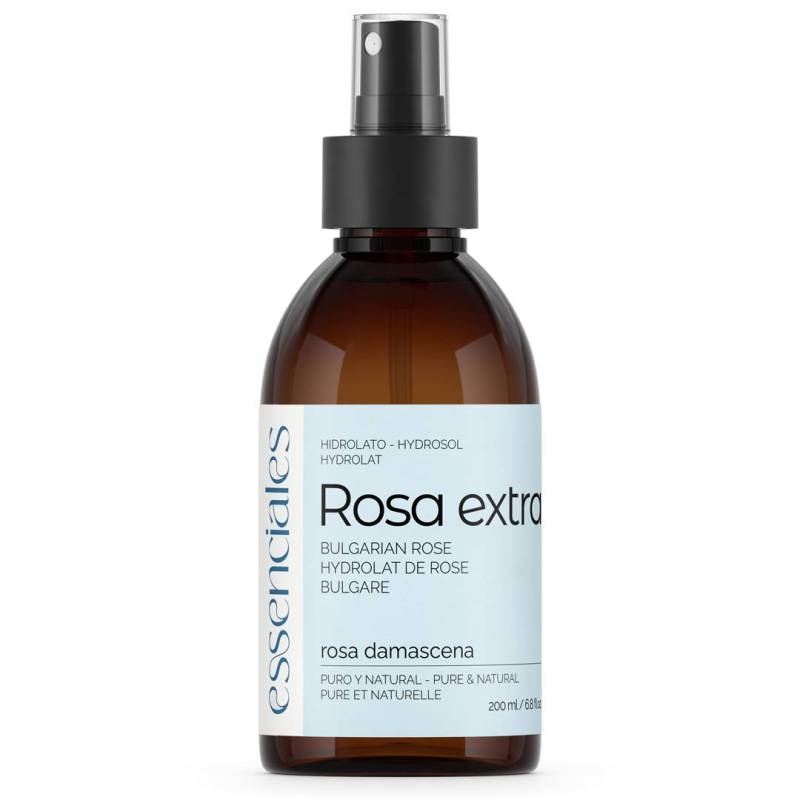 Agua de rosas, auténtico hidrolato de rosas de Bulgaria, 100% puro y natural, 200 ml.