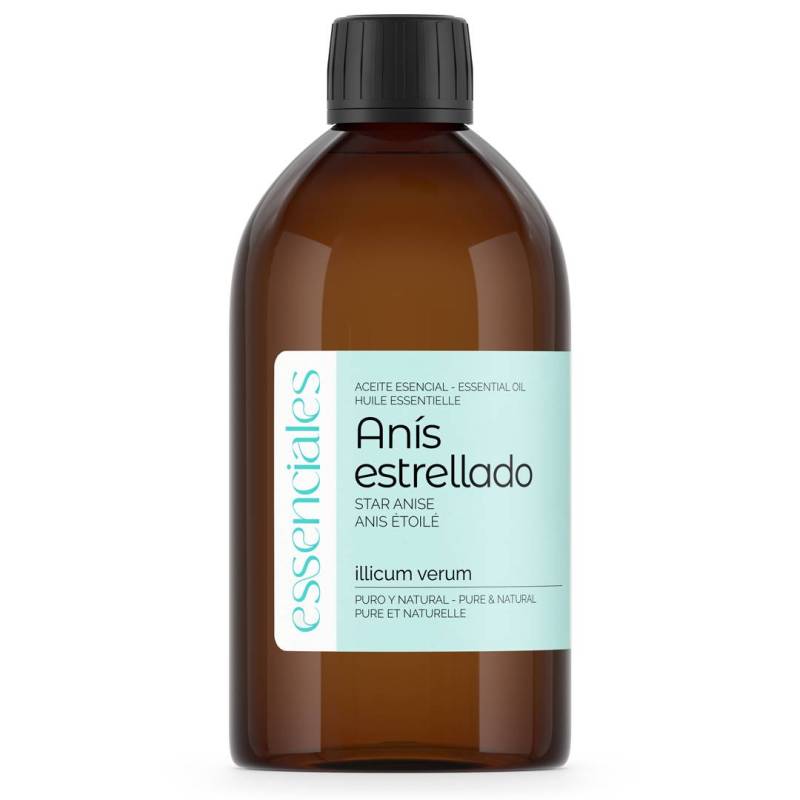 Aceite esencial de Anís estrellado o badiana, 100% puro y natural, 500 ml.