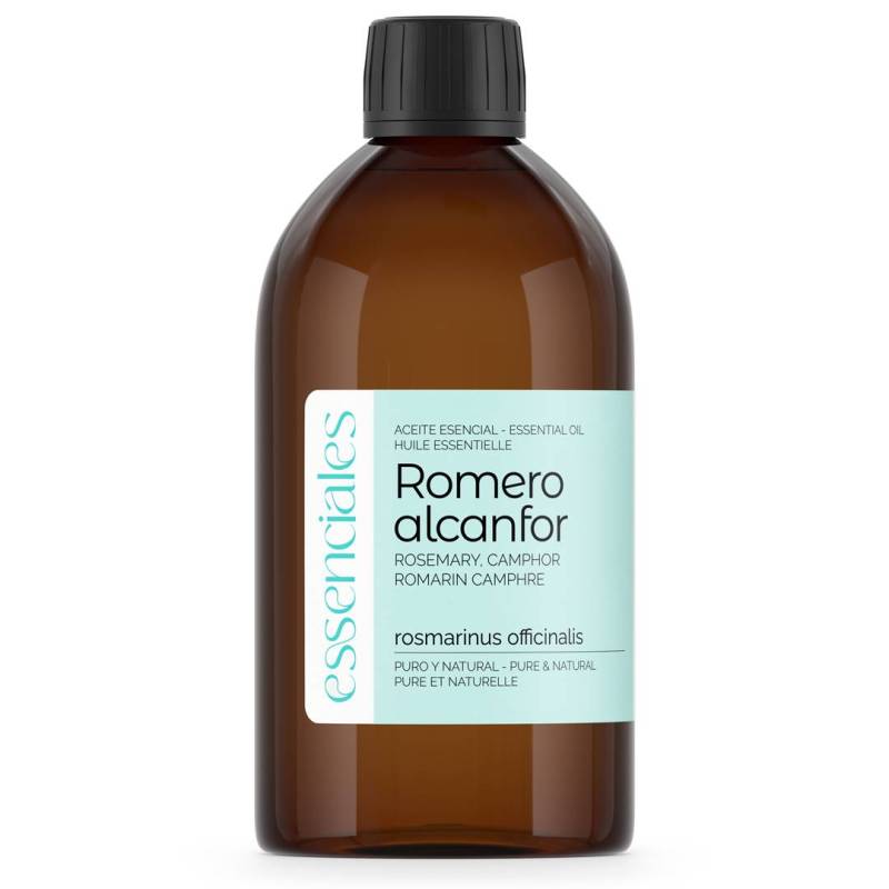 Aceite esencial de Romero alcanfor, 100% puro y natural, 500 ml.