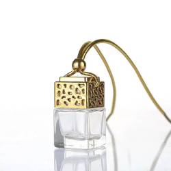 Car Air Freshener Bottle - Gold, Black & Silver Design