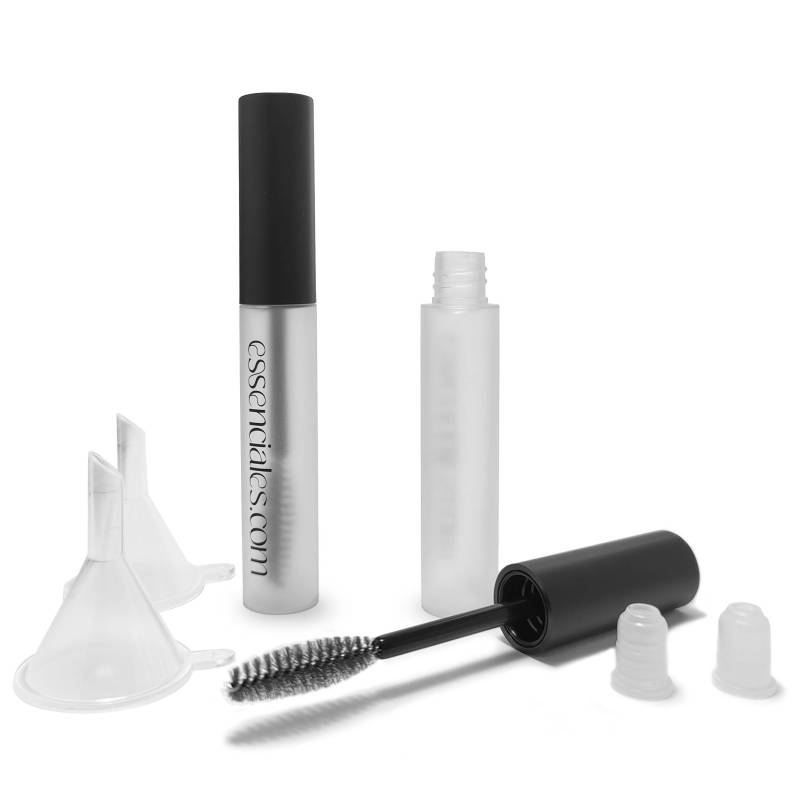 Eyelash brush refillable tube set pack (frosted bottle)