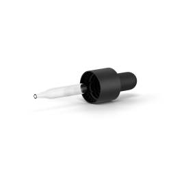 Tappo con pipetta contagocce Din18 per bottiglie di vetro da 10 ml.