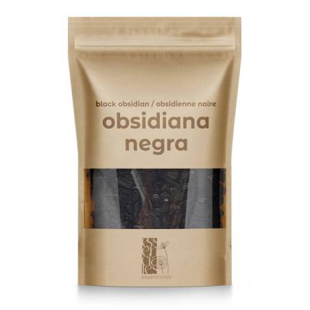 Gravilla pulida de cristal obsidiana negra, 80g. Ideal aromaterapia, roll-on, sanación, etc.