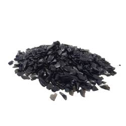 Gravilla pulida de cristal obsidiana negra, 80g. Ideal aromaterapia, roll-on, sanación, etc.