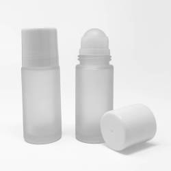 50ml Roll-On Bottle Pack - Clear Frosted Glass