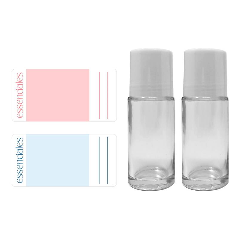 50 ml Glasflaschen mit Roll-on (Packung mit 2 Stück)