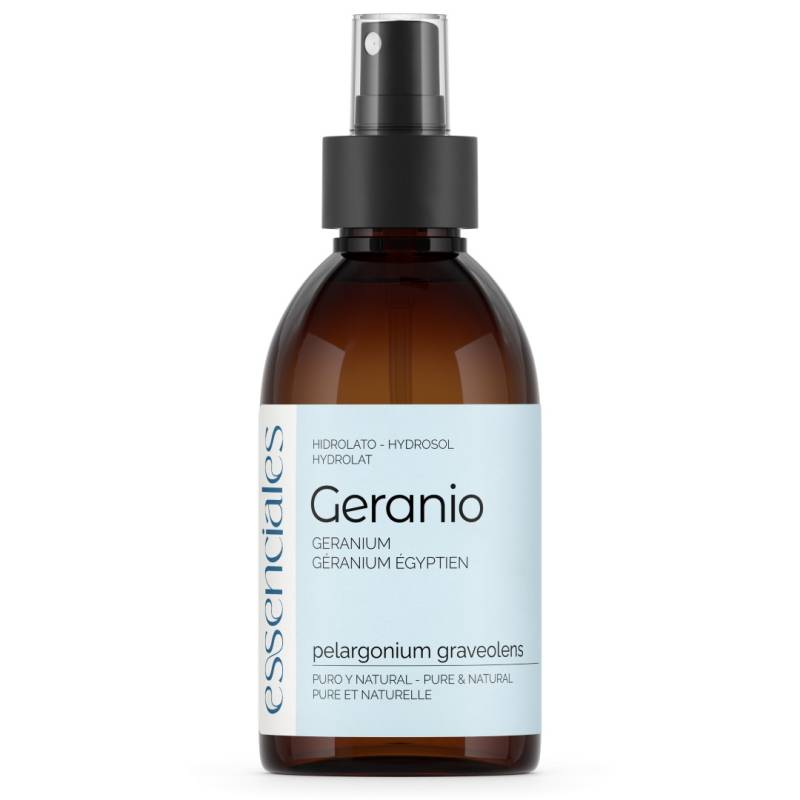 Agua de Geranio, hidrolato 100% puro y natural, 200 ml, con pulverizador.