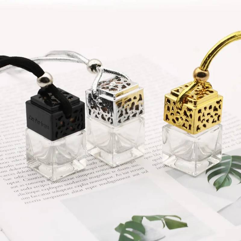 Frasco ambientador carro ouro, prata e preto - (Pacote de 2)