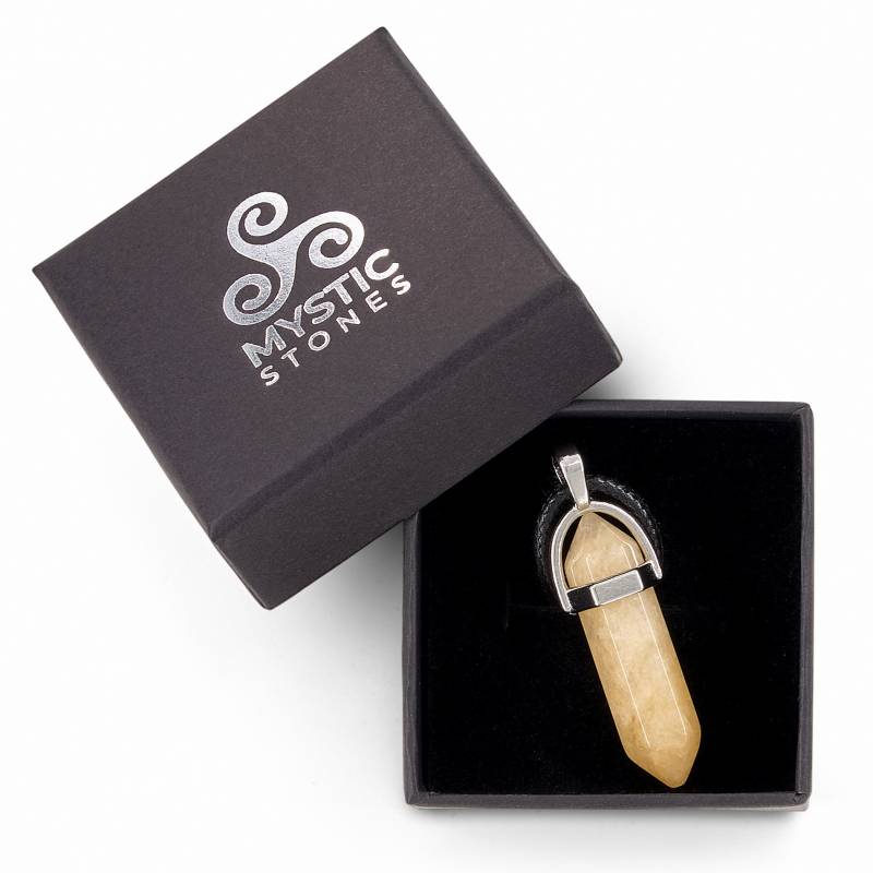 Citrine stone pendant, healing stone for natural abundance.