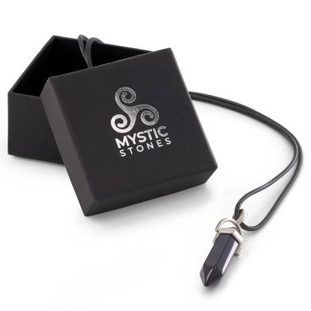 Colgante collar punta de obsidiana negra natural. Piedras amuleto protector y sanadoras.