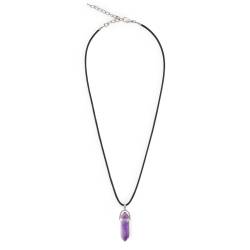 Collar de piedra de Amatista natural. Piedra energética sanadora y amuleto protector.