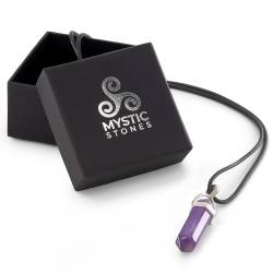 Collar de piedra de Amatista natural. Piedra energética sanadora y amuleto protector.