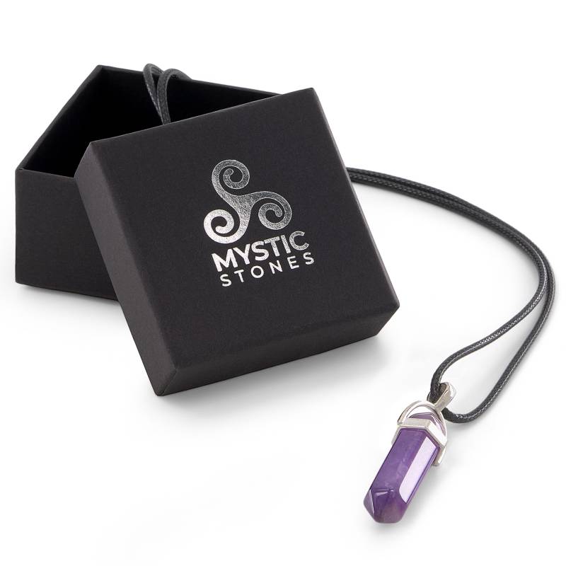 Amethyst-Naturstein-Halskette. Energetischer Heilstein und schützender Talisman.