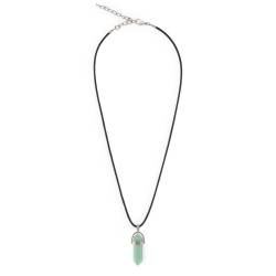 Collar con piedra natural de Aventurina verde, colgante piedra natural energética y sanadora.