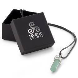 Green Aventurine natural stone pendant. Healing energy stones.