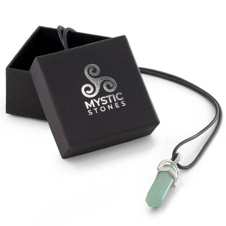 Collana con pietra naturale di Avventurina verde, ciondolo pietra naturale energetica e curativa.