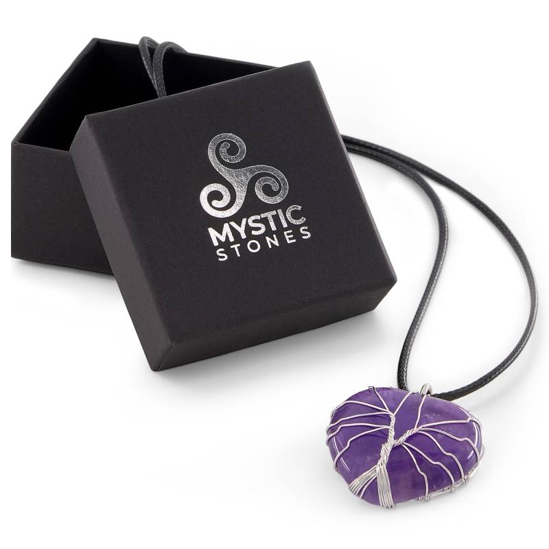 Colgante Corazón Amatista, piedra natural energética, amuleto protector y sanador.