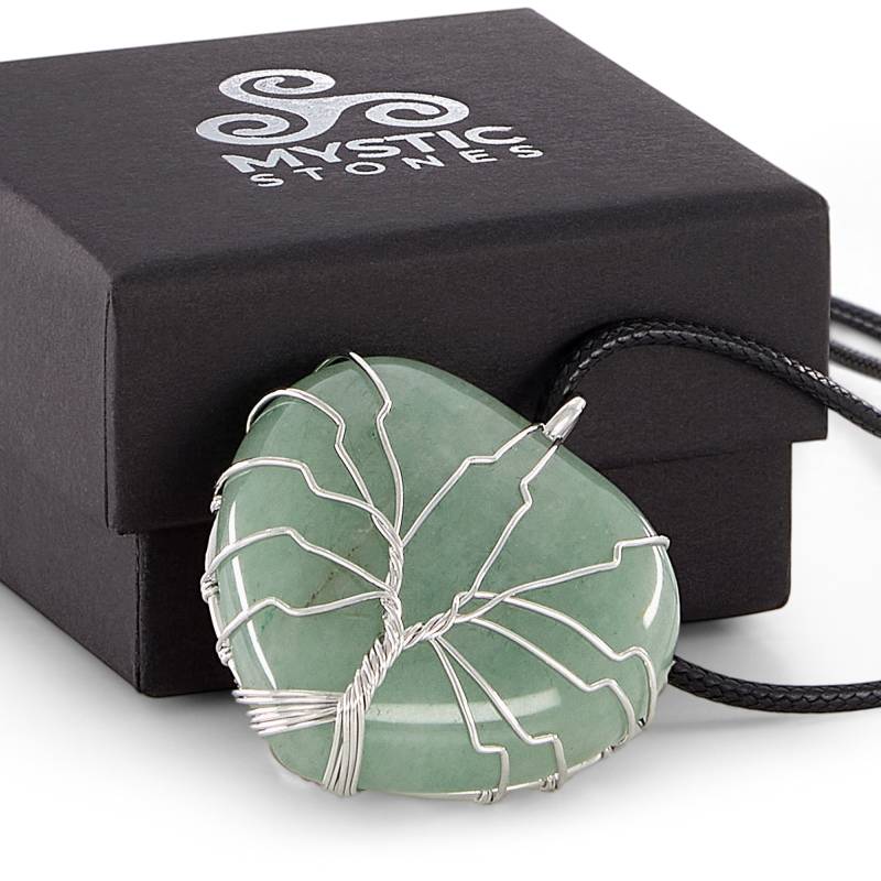 Colgante de Aventurina verde natural, atrae prosperidad y crecimiento personal.