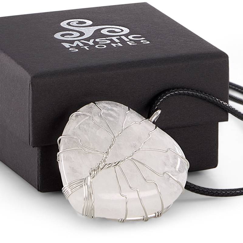 White Quartz Heart Pendant, natural energy stone, protective and healing amulet.