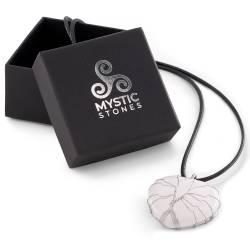 White Quartz Heart Pendant, natural energy stone, protective and healing amulet.