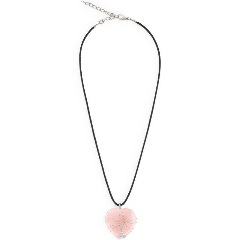 Colar Coração Quartzo Rosa