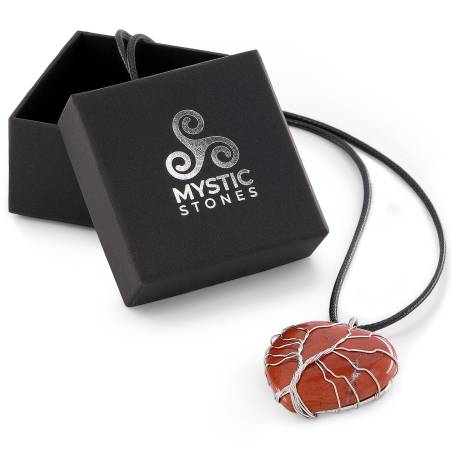 Colgante Herz Roter Jaspis, natürliche energetische Stein: Entblocker, Fokus und Selbstwertgefühl!