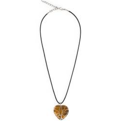 Colar Coração Olho de Tigre, pedra curativa que traz coragem, controle emocional e resiliência.