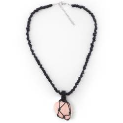 Colar Artesanal de Autor - Quartzo Rosa