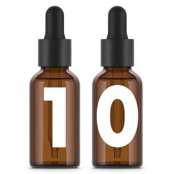 Botella de vidro âmbar 30ml - Tampa conta-gotas - Pacote 10