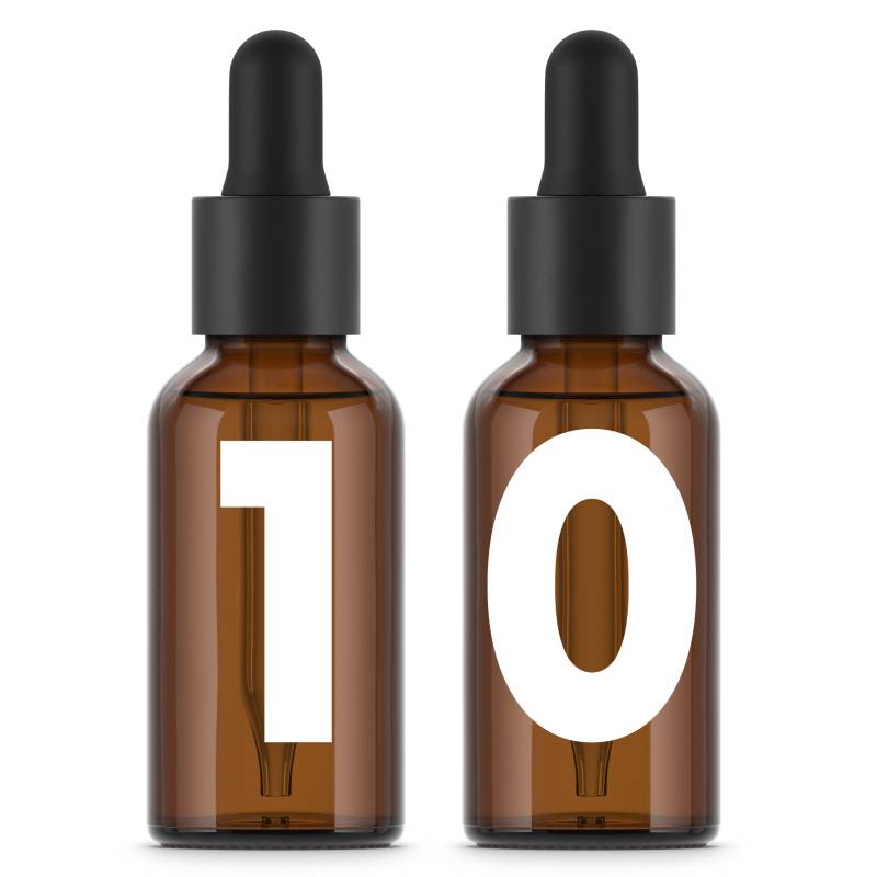 Bouteille en verre ambré 30ml - Bouchon pipette - Pack 10