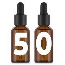 Bouteilles en verre ambré 30 ml avec pipette x50 unités. Haute qualité.