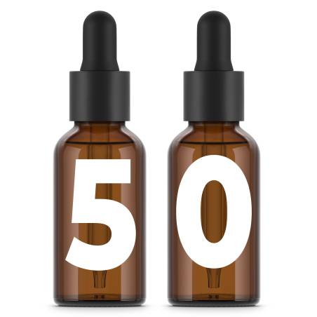30ml Amber Glass Bottle Pack + Pipette Dropper Cap (50 sets)