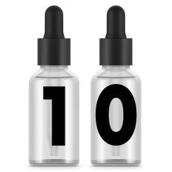 Bouteilles en verre dépoli / givré 30 ml avec pipette x10 unités. Haute qualité.