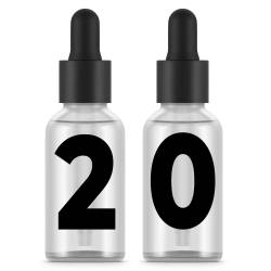 Bottiglie in vetro sabbiato / satinato / smerigliato 30 ml con pipetta x20 unità. Alta qualità.