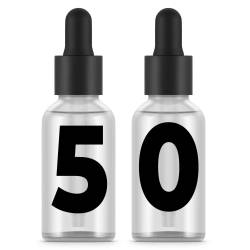 Bouteilles en verre sablé / dépoli / givré 30 ml avec pipette x50 unités. Haute qualité.
